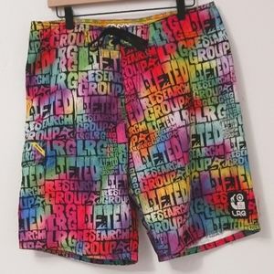 Lrg multi color graffiti board shorts size 34.   TB